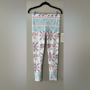 House of Flynn Elephant Aztec Print Leggings Boho Festival Yoga Pants Size M